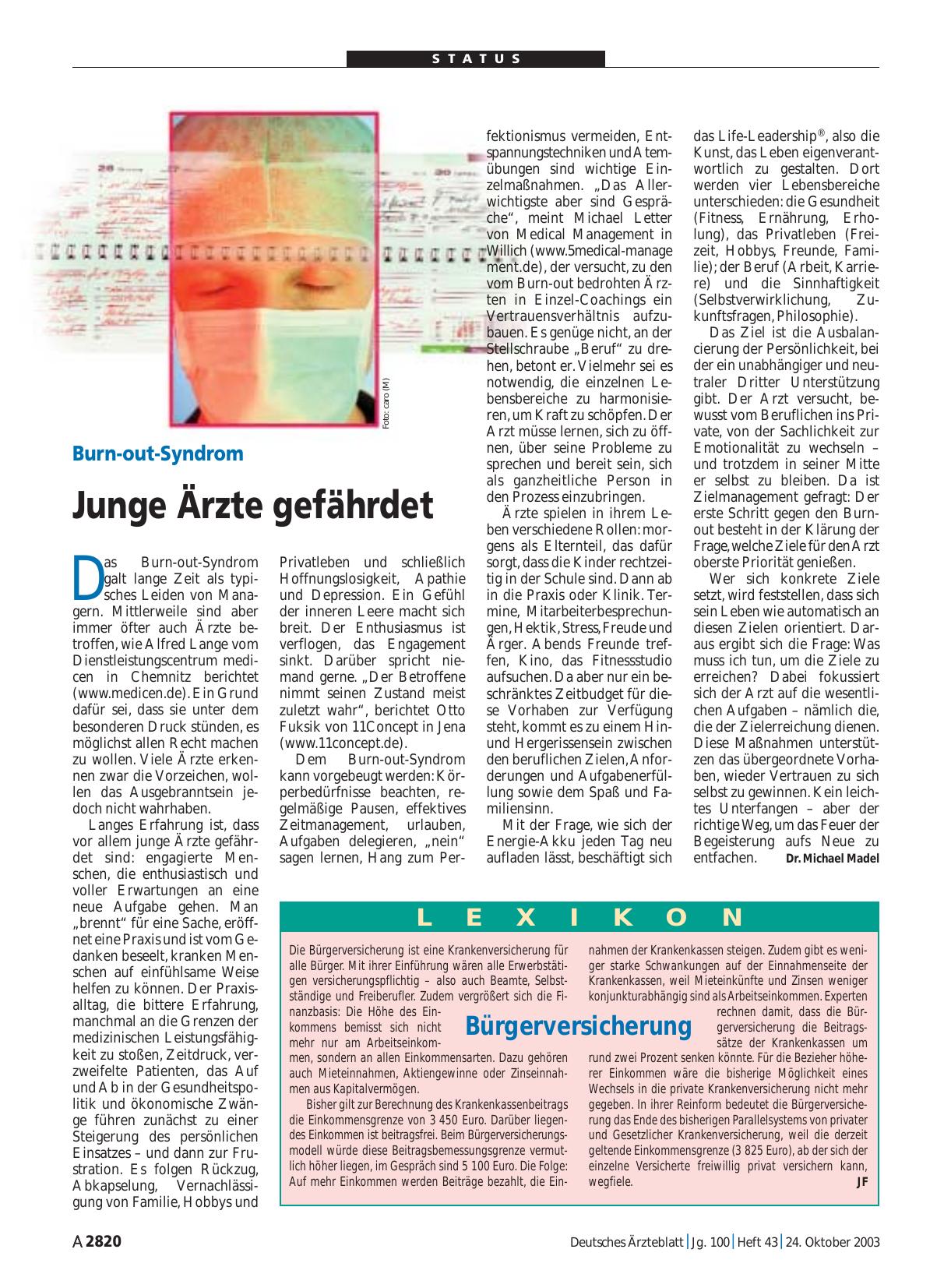 Vorschauseite 1: Lexikon: Bürgerversicherung