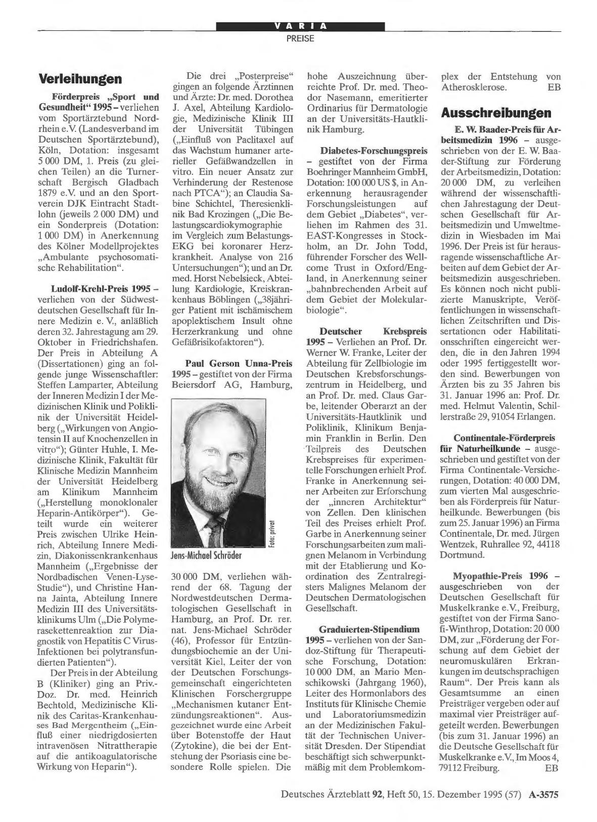 Vorschauseite 1: Ausschreibungen