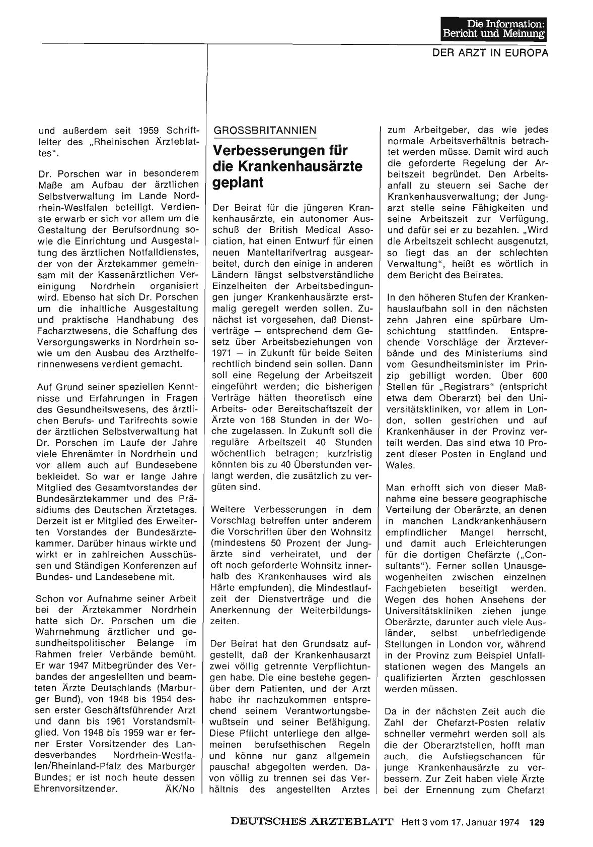 Vorschauseite 1: Großbritannien: Versbesserungen für die Krankenhausärzte geplant