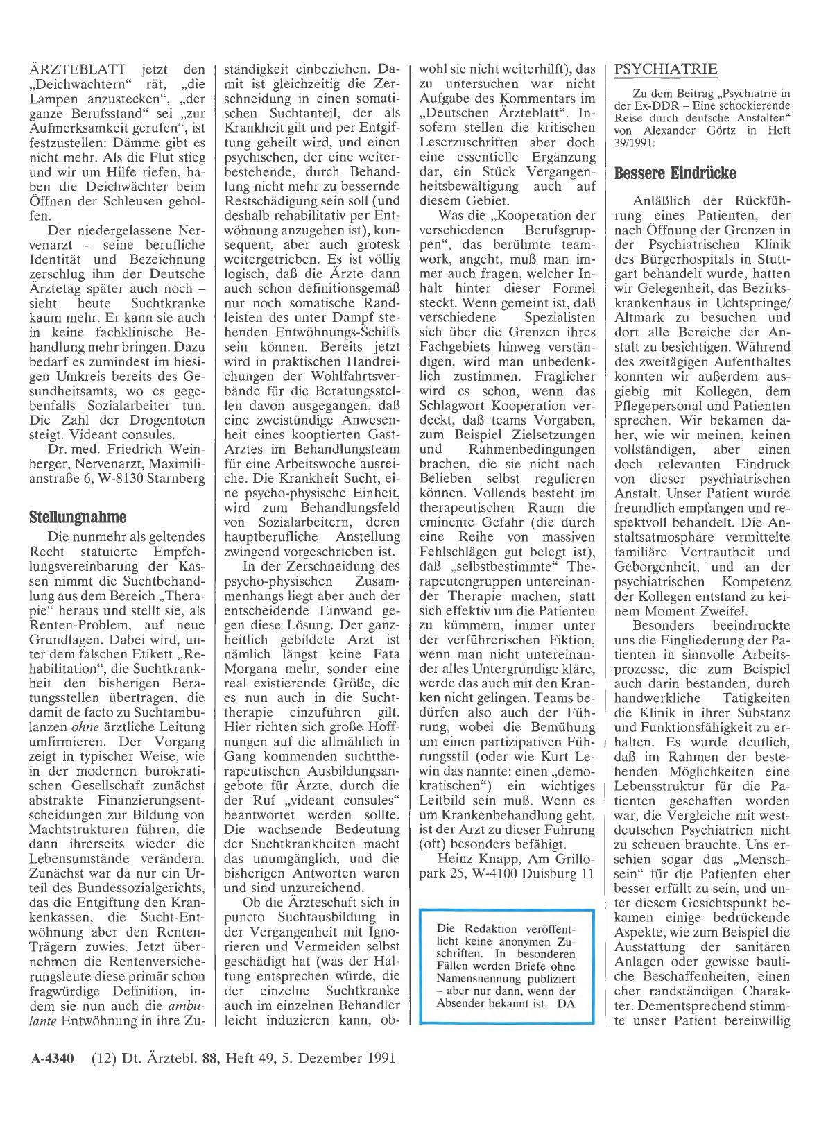 Vorschauseite 1: SUCHT: Stellungnahme
