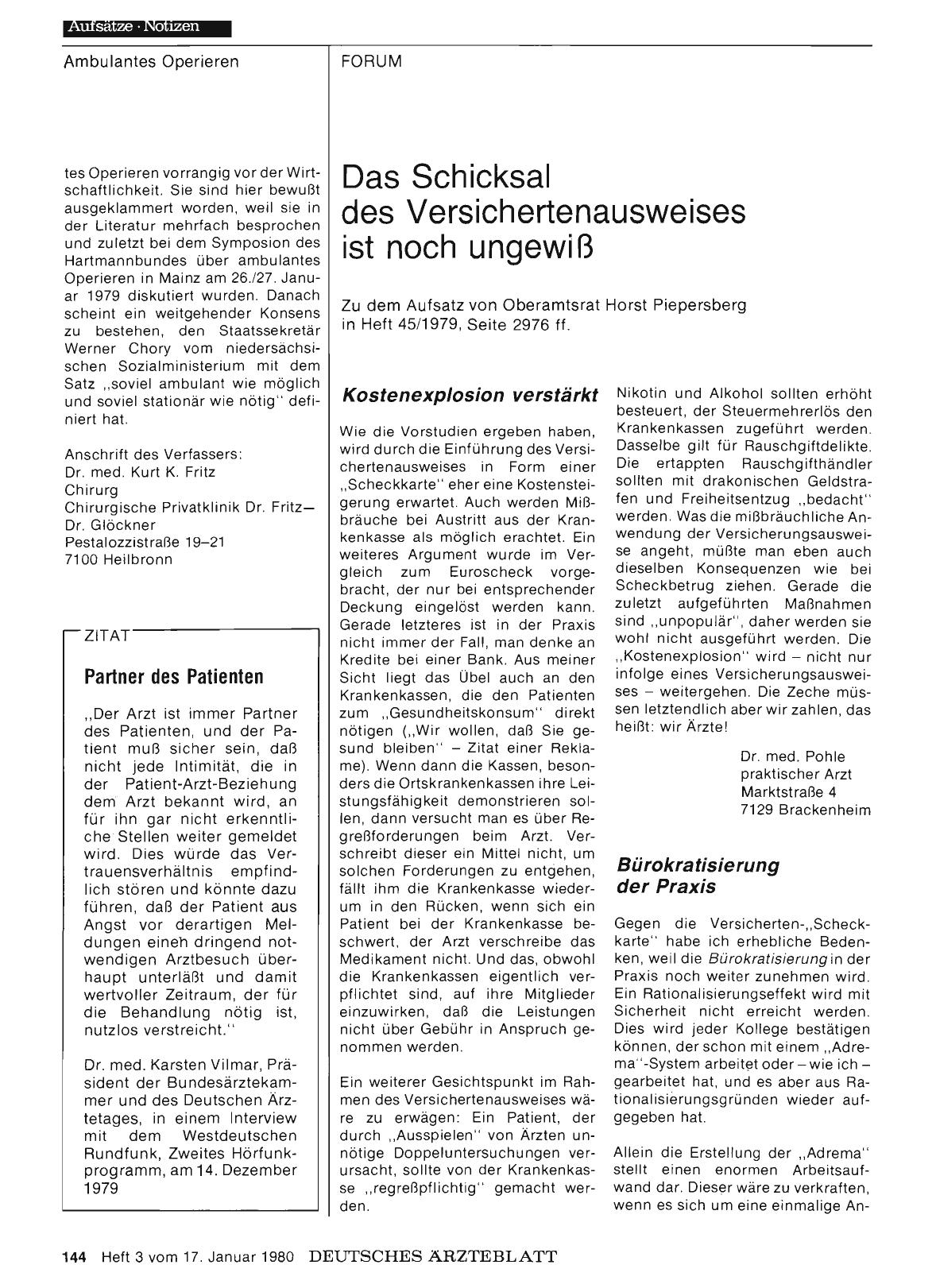 Vorschauseite 1: Das Schicksal des Versichertenausweises ist noch ungewiß: Kostenexplosion verstärkt