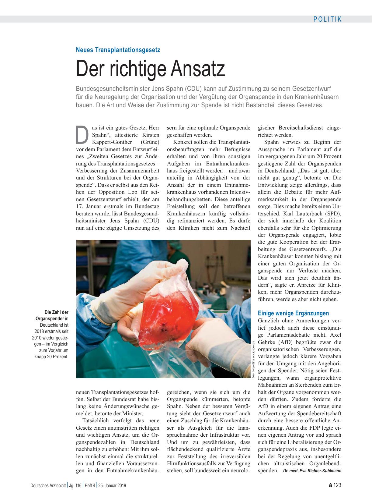Vorschauseite 1: Neues Transplantationsgesetz: Der richtige Ansatz