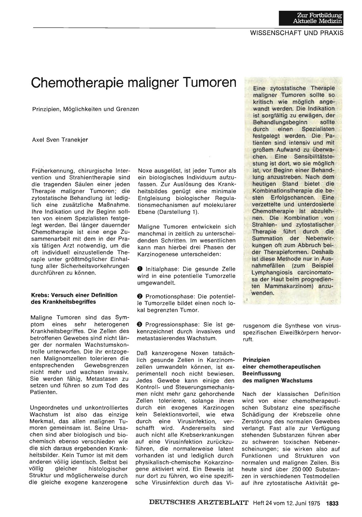 Vorschauseite 1: Chemotherapie maligner Tumoren