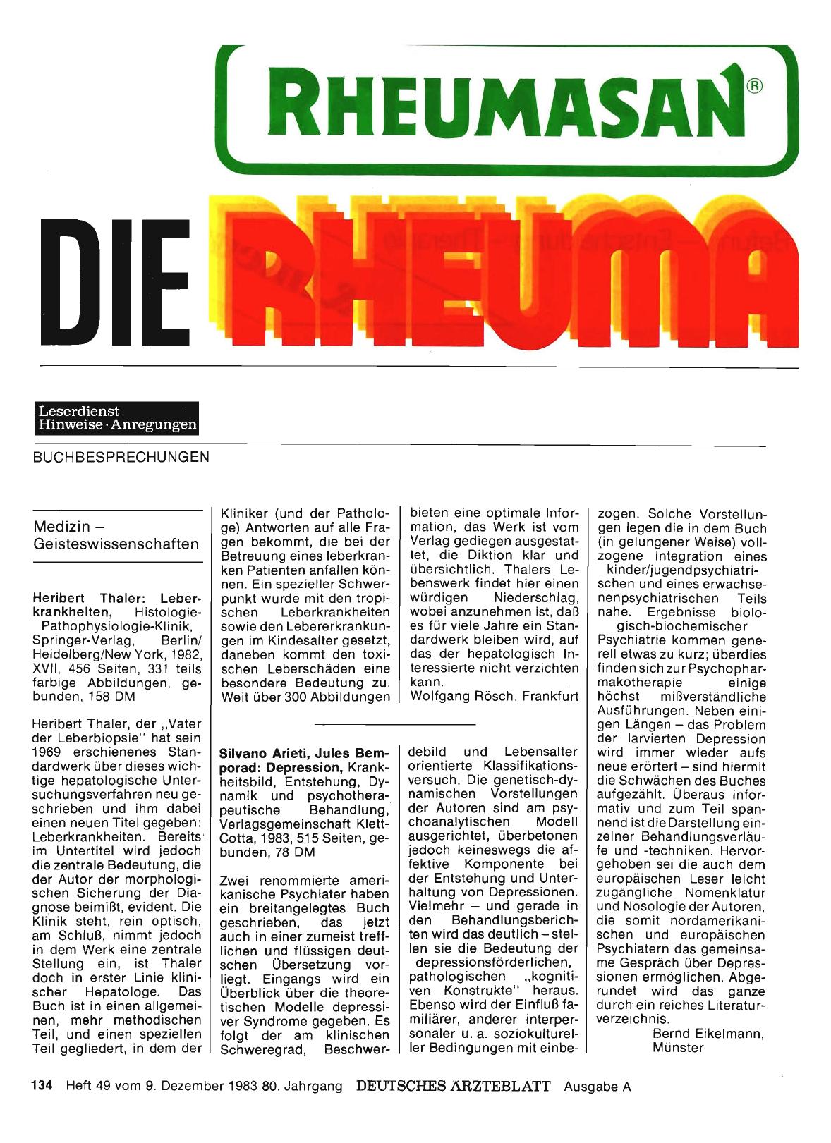 Vorschauseite 1: Medizin — Geisteswissenschaften: Silvano Arieti, Jules Bemporad: Depression
