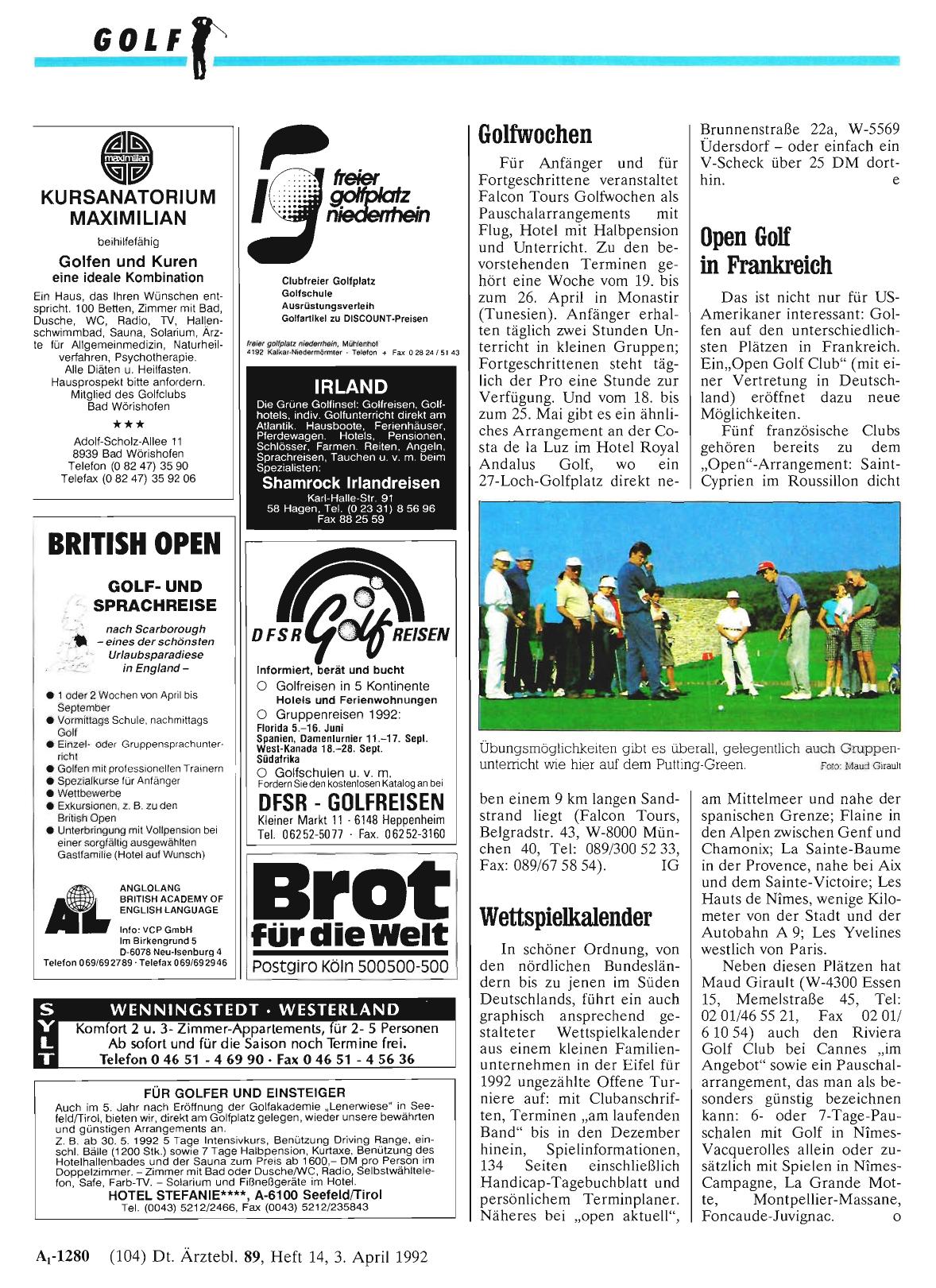 Vorschauseite 1: Golfwochen