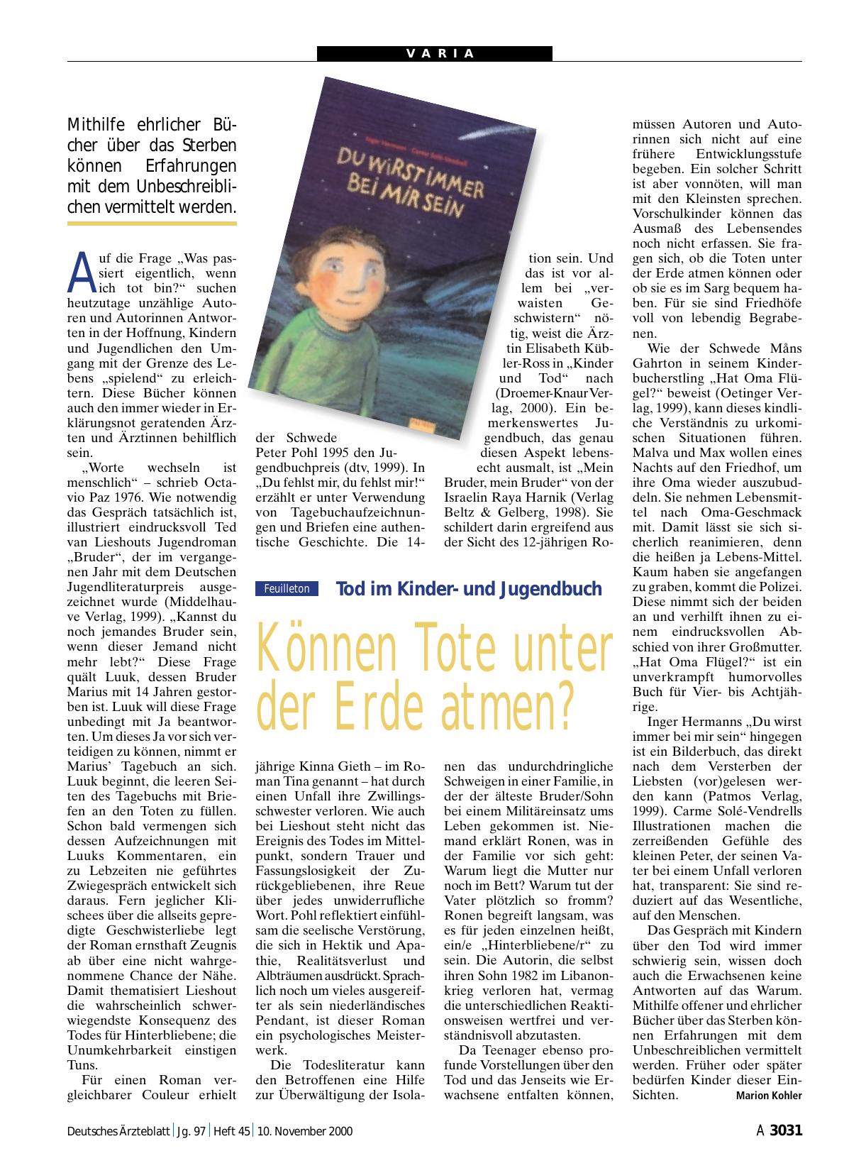 Vorschauseite 1: Tod im Kinderund Jugendbuch: Können Tote unter der Erde atmen?