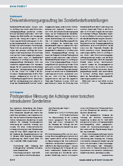 Vorschauseite 1: Rechtsreport: Dreiviertelversorgungsauftrag bei Sonderbedarfsanstellungen