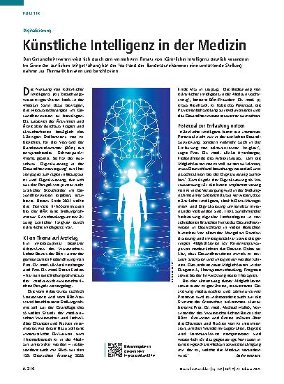 Vorschauseite 1: Digitalisierung: Künstliche Intelligenz in der Medizin