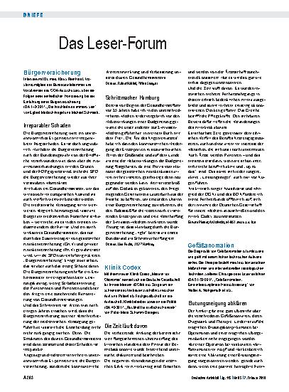 Vorschauseite 1: Bürgerversicherung: Schrittmacher Hamburg