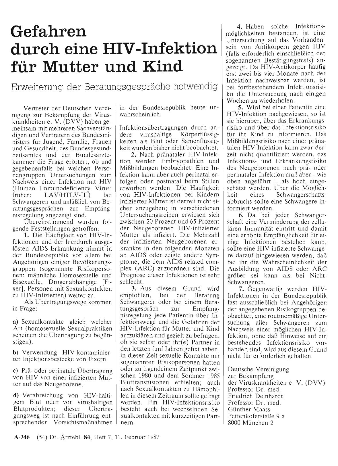 Vorschauseite 1: Gefahren durch eine HIV-Infektion für Mutter und Kind