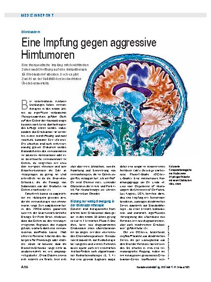 Vorschauseite 1: Glioblastom: Eine Impfung gegen aggressive Hirntumoren