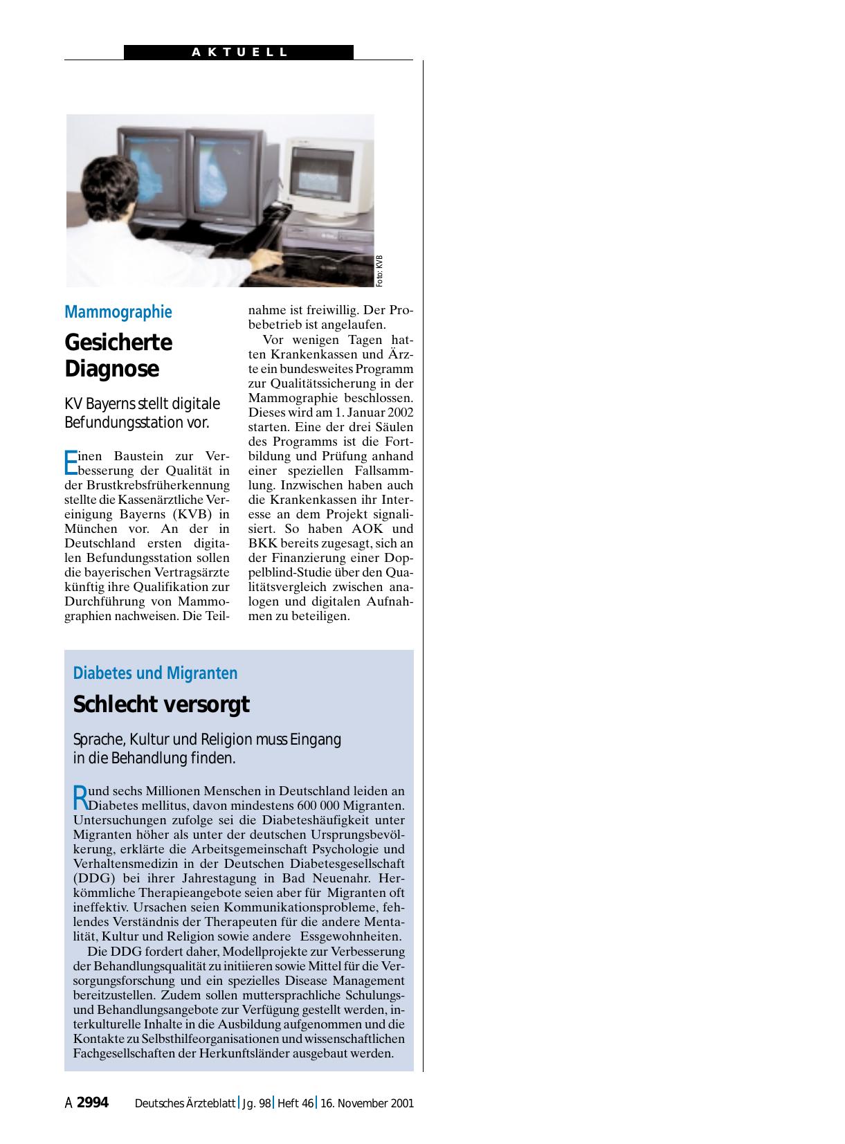 Vorschauseite 1: Mammographie: Gesicherte Diagnose