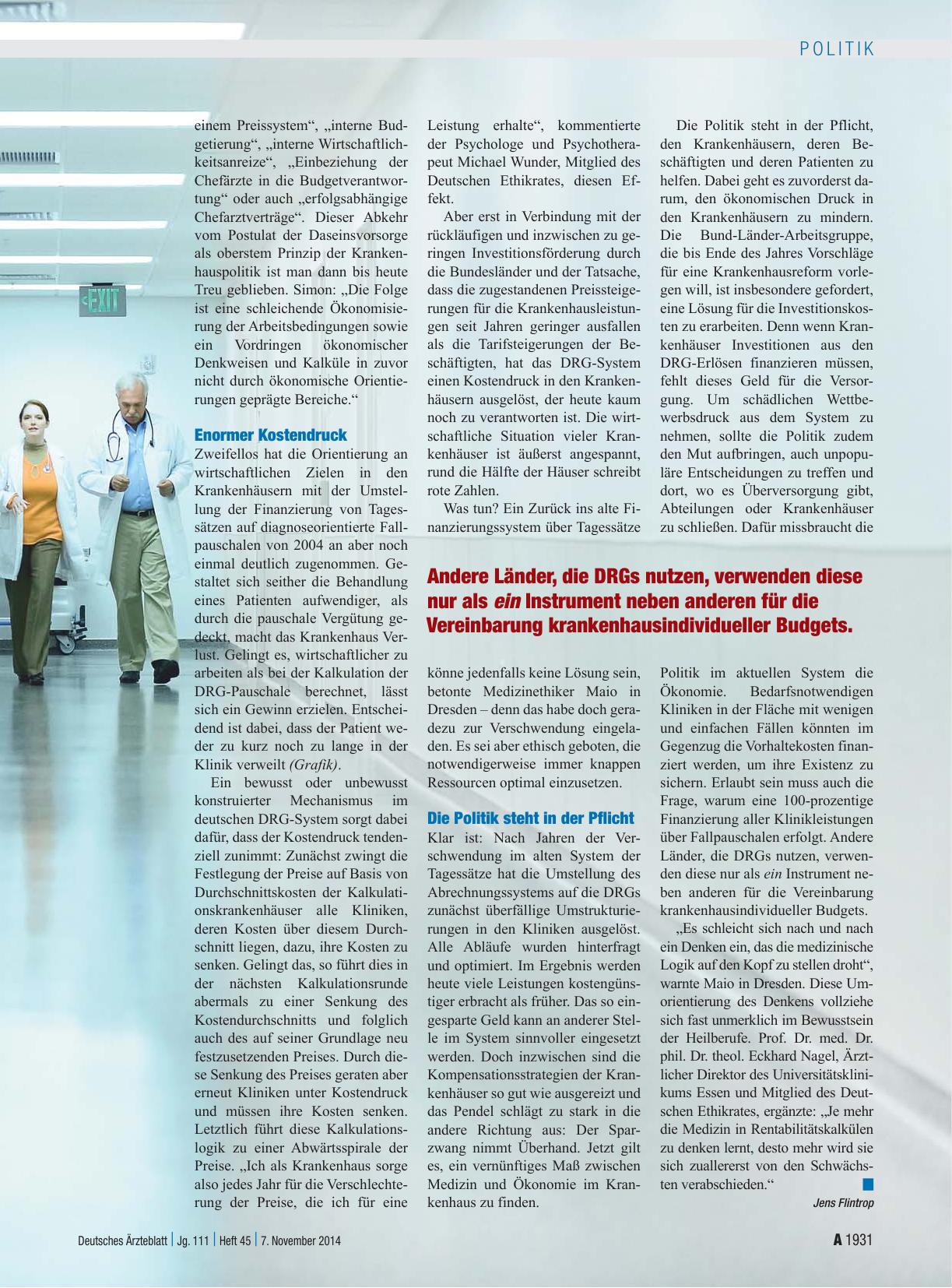Vorschauseite 3: Krankenhäuser zwischen Medizin und Ökonomie: Die Suche nach dem richtigen Maß