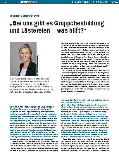 Vorschauseite 1: Schuberts Sprechstunde: „Bei uns gibt es Grüppchenbildung und Lästereien – was hilft? “