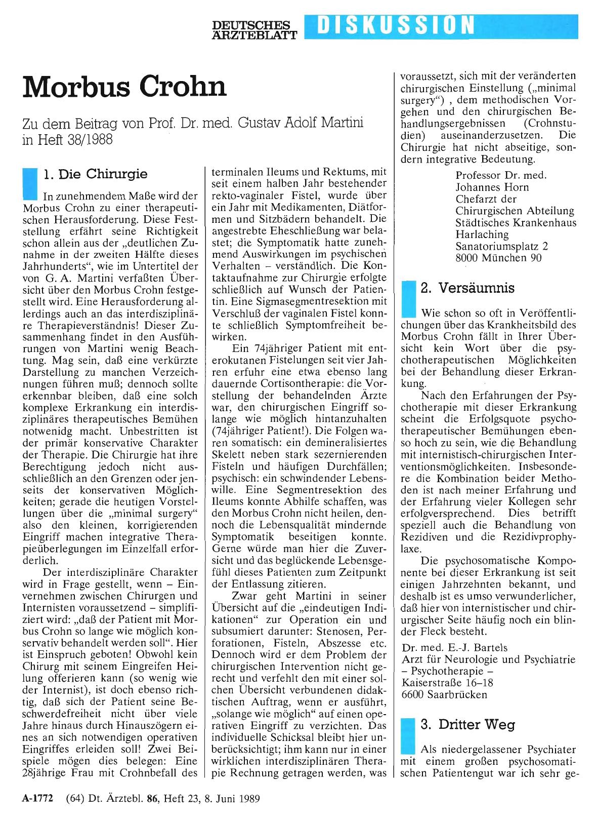 Vorschauseite 1: Morbus Crohn: 2. Versäumnis