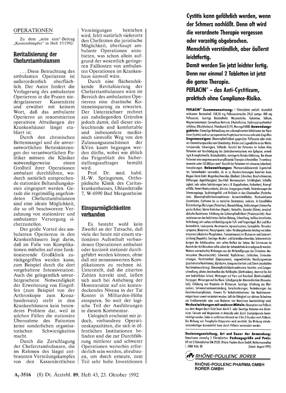 Vorschauseite 1: OPERATIONEN: Revitalisierung der Chefarztambulanzen