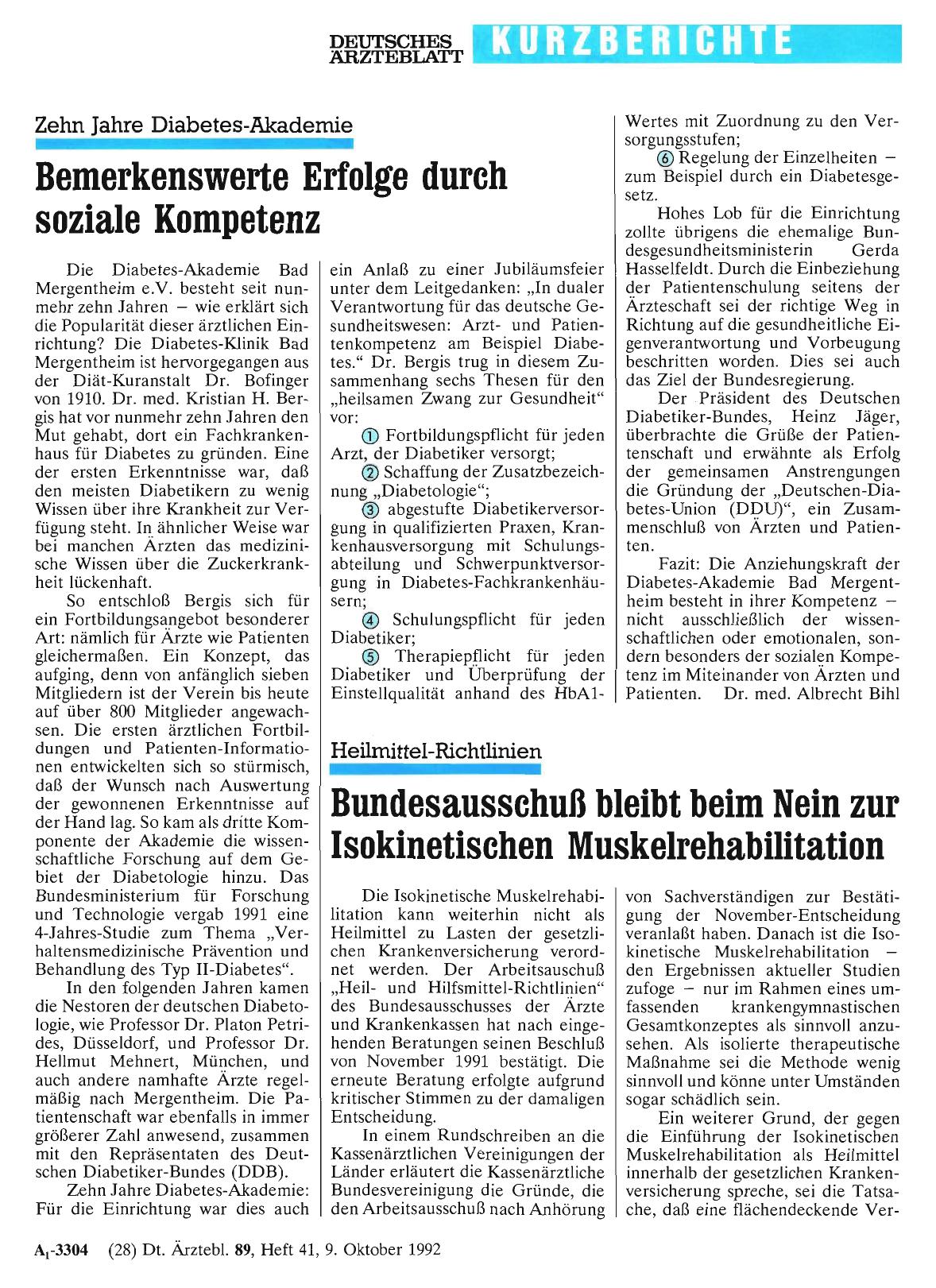 Vorschauseite 1: Zehn Jahre Diabetes-Akademie: Bemerkenswerte Erfolge durch soziale Kompetenz