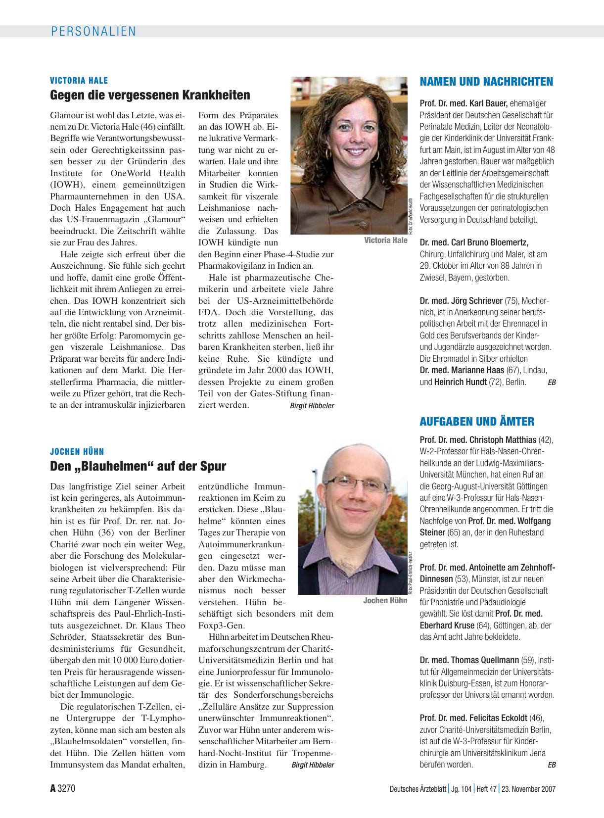 Vorschauseite 1: Namen und Nachrichten