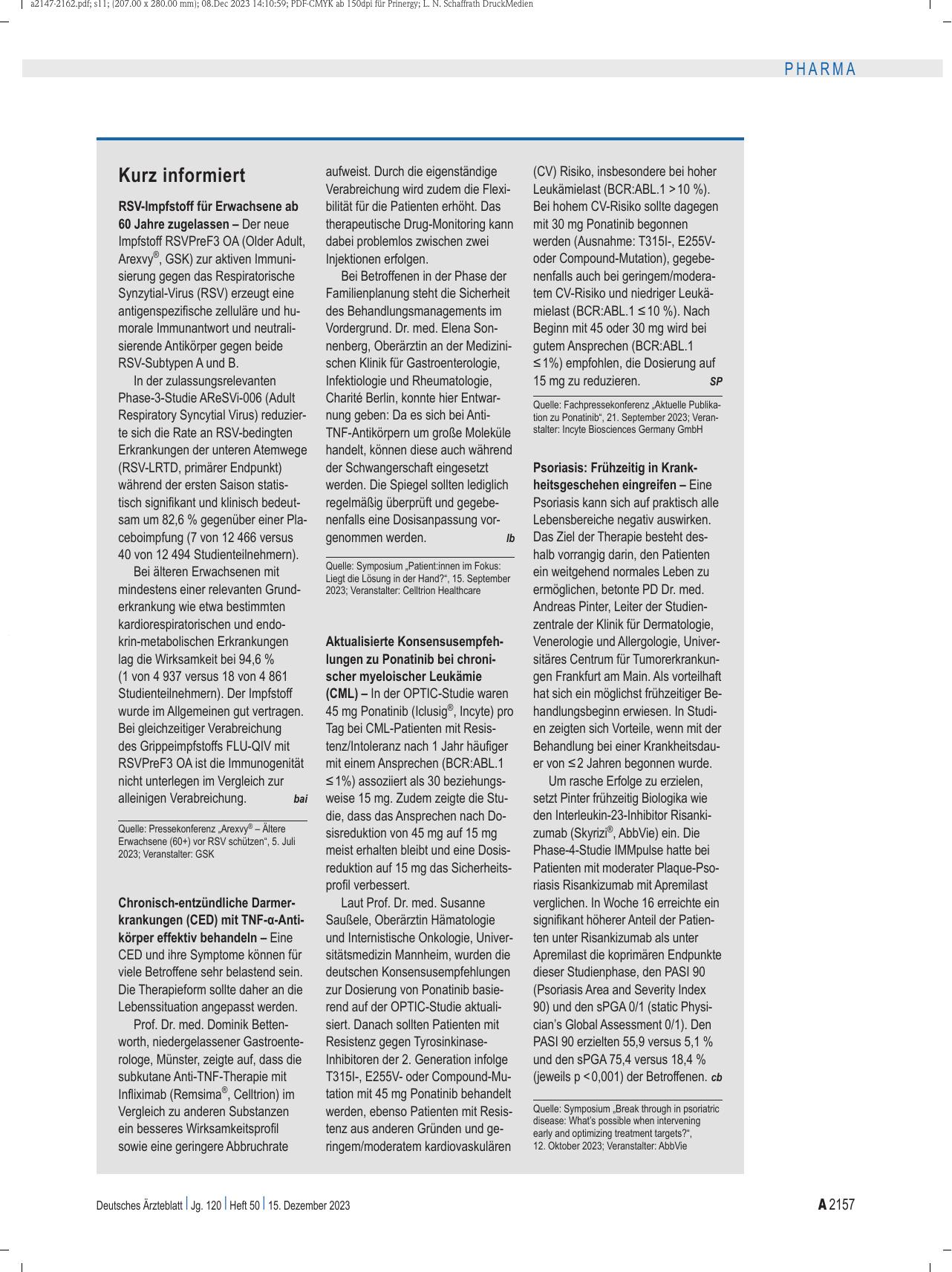 Vorschauseite 1: Kurz informiert.