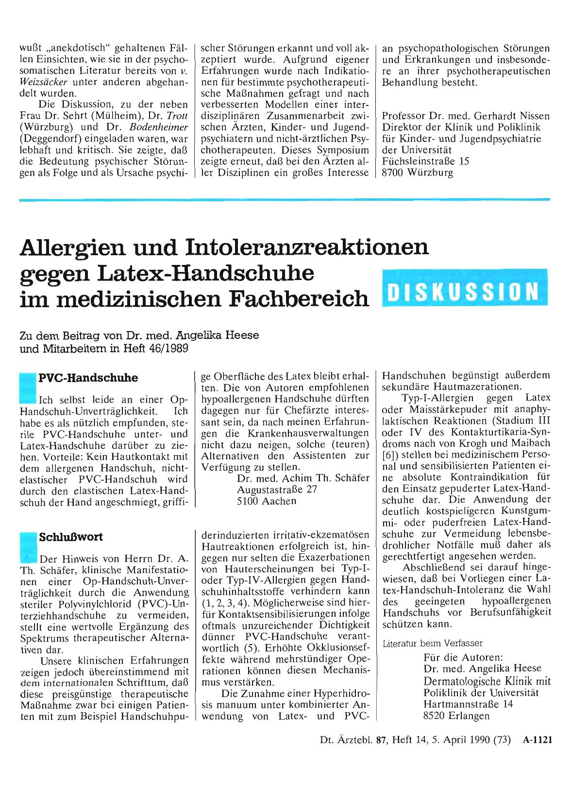 Vorschauseite 1: Allergien und Intoleranzreaktionen gegen Latex-Handschuhe im medizinischen Fachbereich: Schlußwort