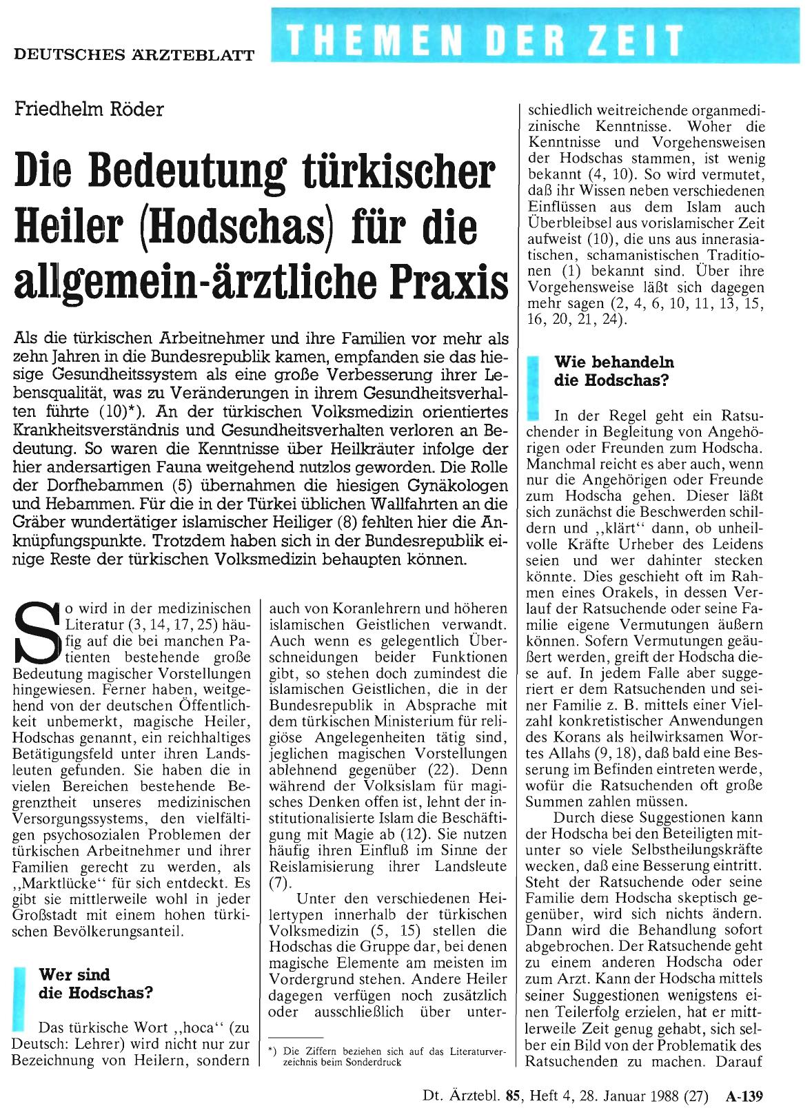Vorschauseite 1: Die Bedeutung türkischer Heiler (Hodschas) für die allgemein-ärztliche Praxis