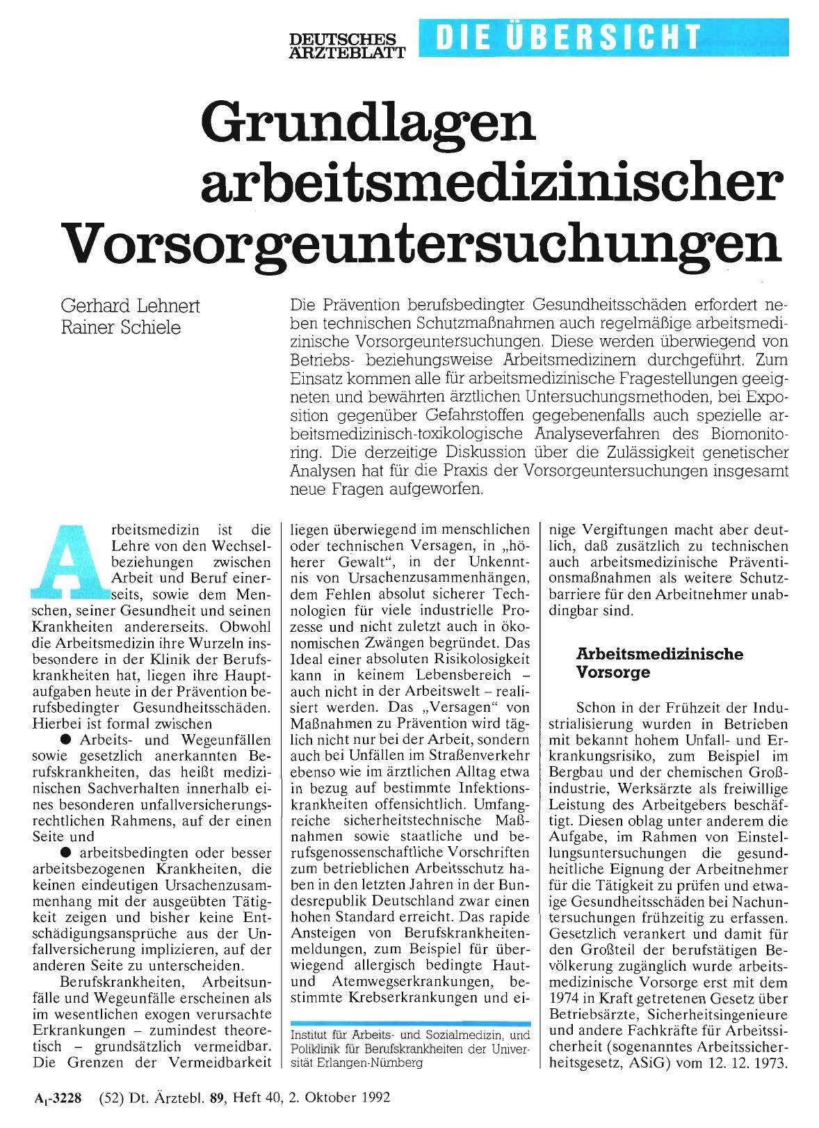 Vorschauseite 1: Grundlagen arbeitsmedizinischer Vorsorgeuntersuchungen