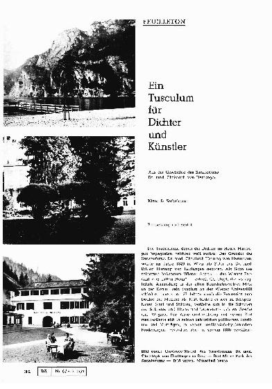 Vorschauseite 1: Ein Tusculum für Dichter und Künstler (Fortsetzung und Schluß)