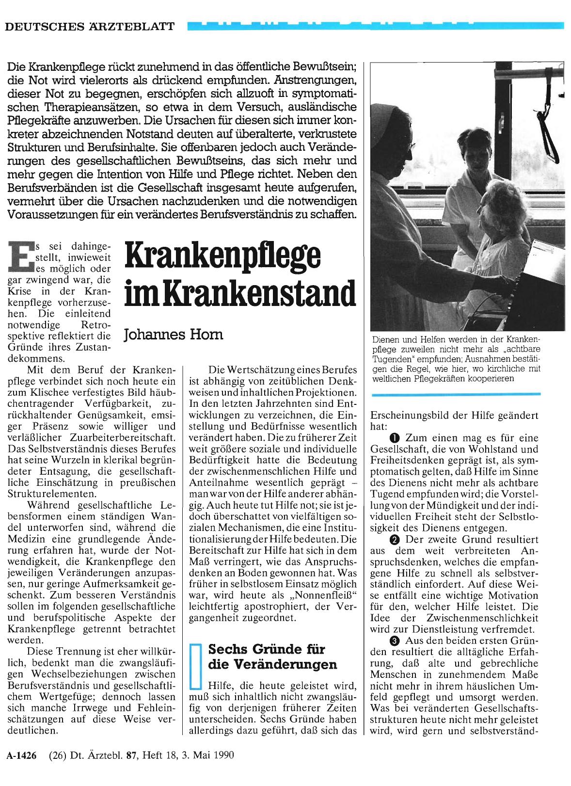 Vorschauseite 1: Krankenpflege im Krankenstand
