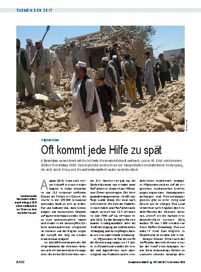Vorschauseite 1: Afghanistan: Oft kommt jede Hilfe zu spät