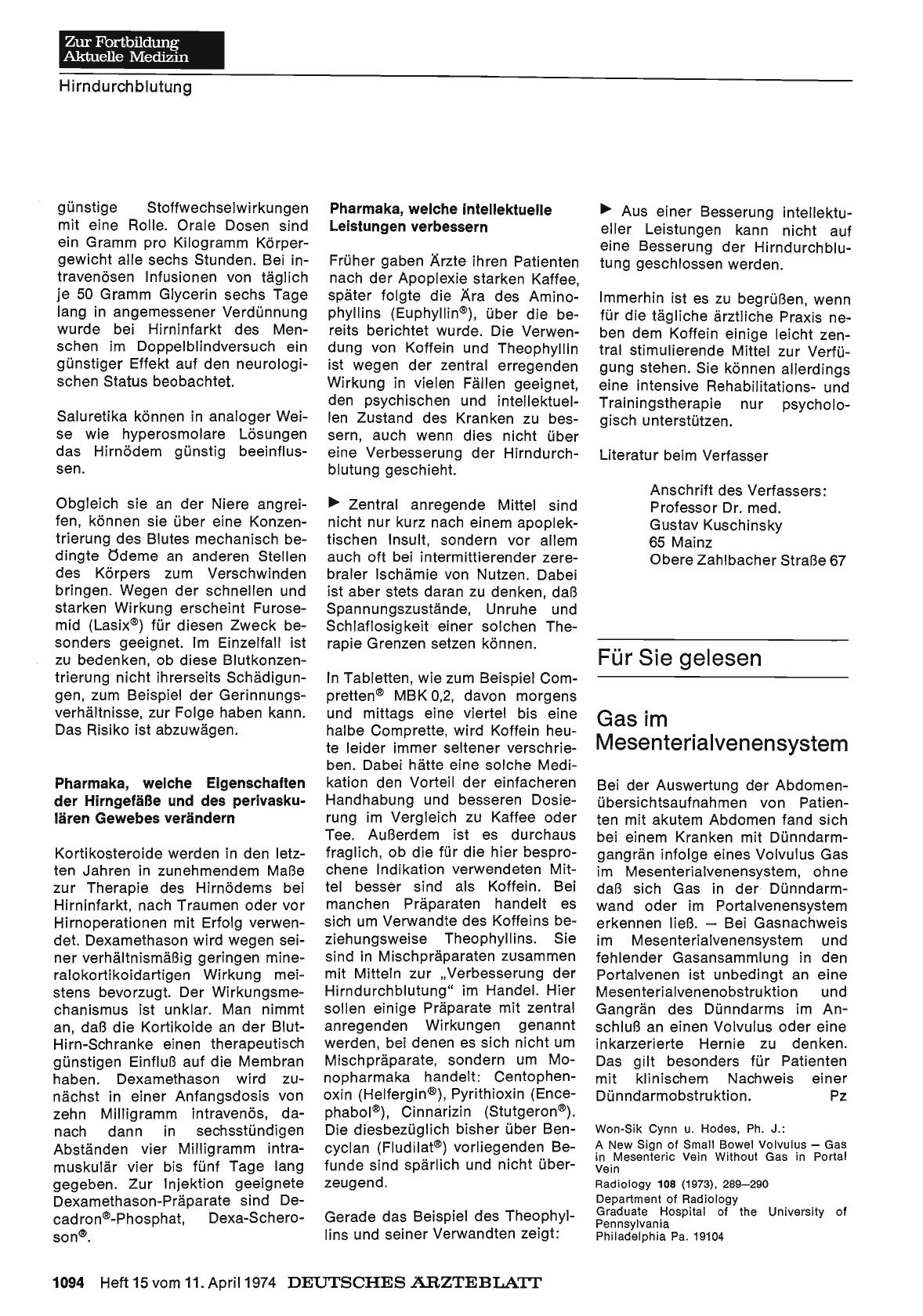Vorschauseite 1: Gas im Mesenterialvenensystem