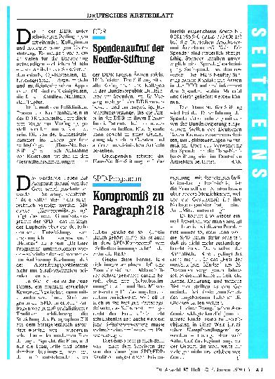 Vorschauseite 1: SPD-Programm: Kompromiß zu Paragraph 218