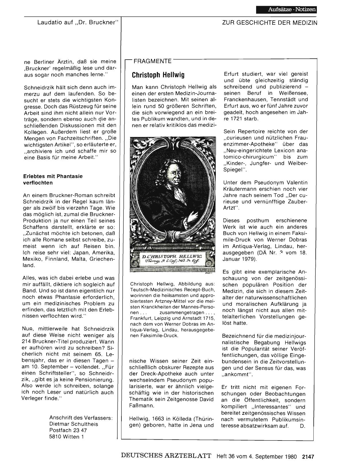 Vorschauseite 1: Fragmente: Christoph Hellwig
