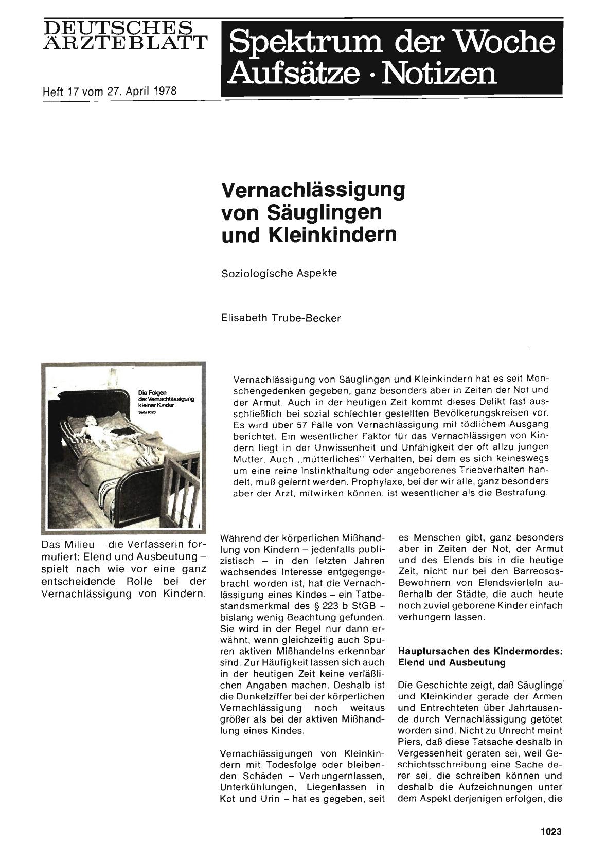 Vorschauseite 1: Vernachlässigung von Säuglingen und Kleinkindern