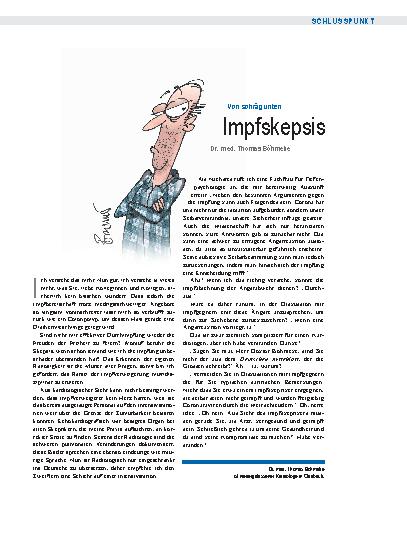 Vorschauseite 1: Von schräg unten: Impfskepsis