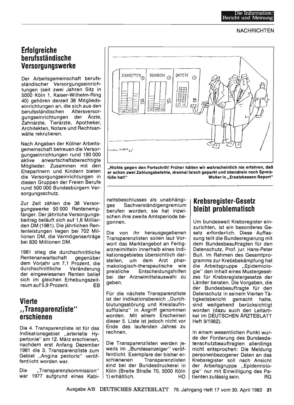 Vorschauseite 1: Vierte „Transparenzliste“ erschienen