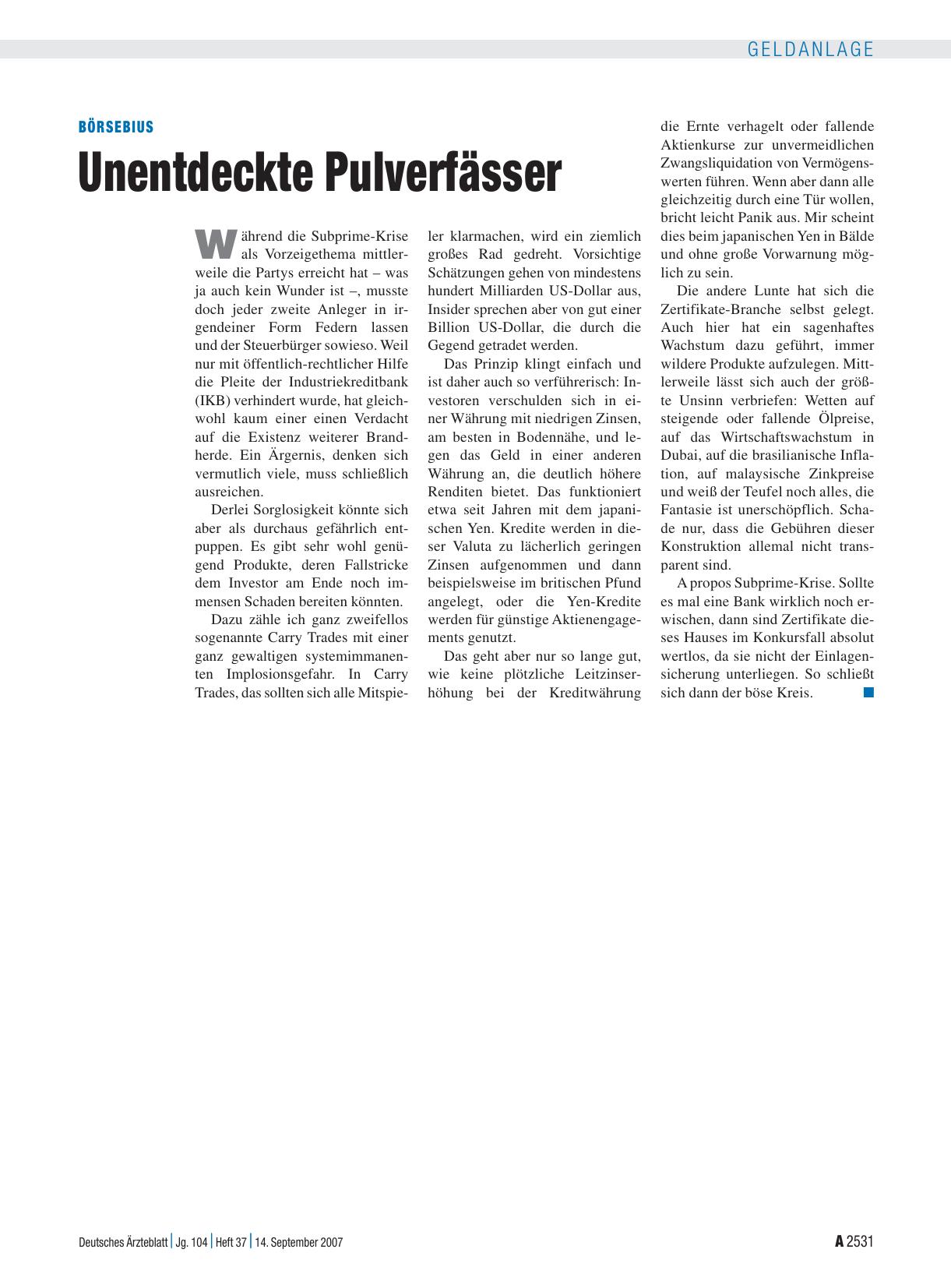 Vorschauseite 1: Unentdeckte Pulverfässer