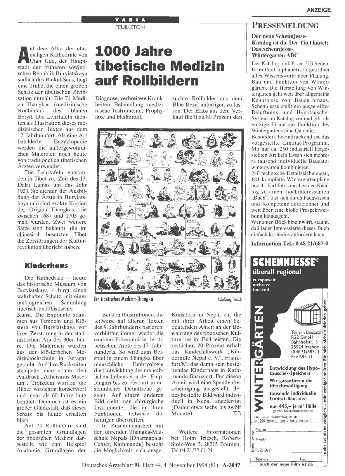 Vorschauseite 1: 1000 Jahre tibetische Medizin auf Rollbildern