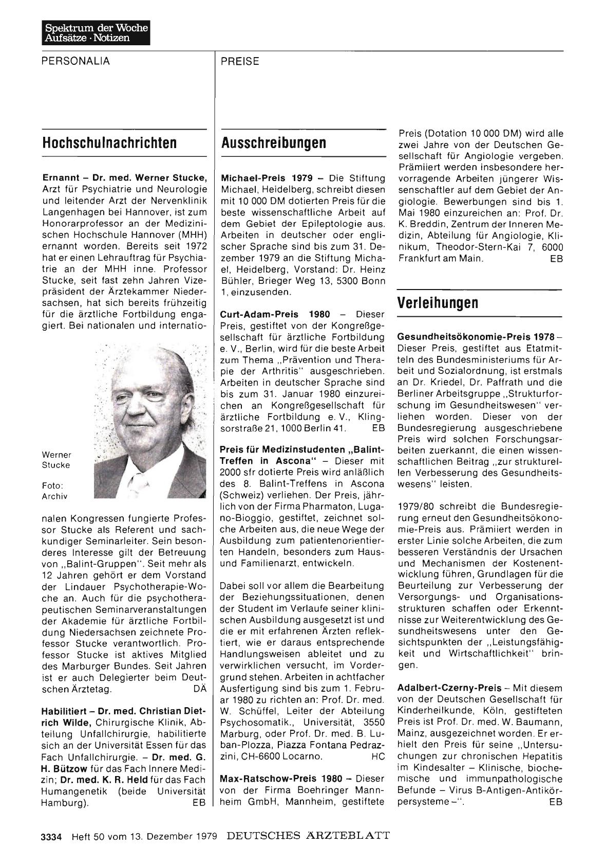 Vorschauseite 1: Verleihungen