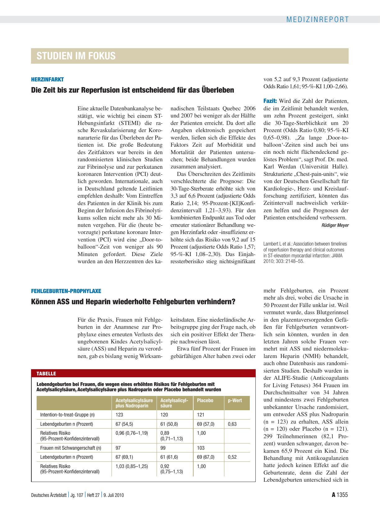 Vorschauseite 1: Herzinfarkt: Die Zeit bis zur Reperfusion ist entscheidend für das Überleben