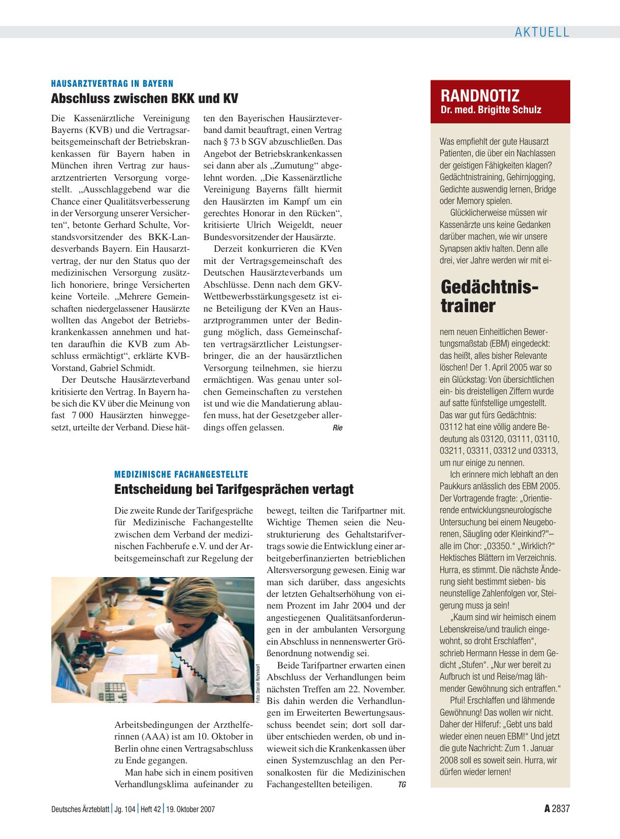Vorschauseite 1: Medizinische Fachangestellte: Entscheidung bei Tarifgesprächen vertagt