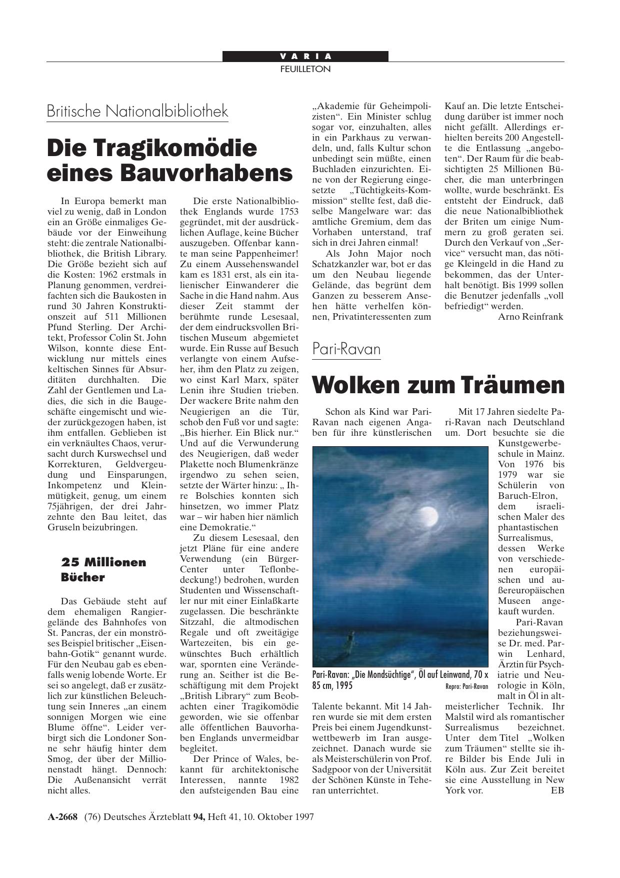 Vorschauseite 1: Britische Nationalbibliothek: Die Tragikomödie eines Bauvorhabens