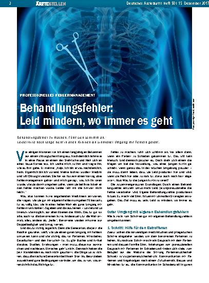 Vorschauseite 1: Professionelles Fehlermanagement: Behandlungsfehler – Leid mindern, wo immer es geht