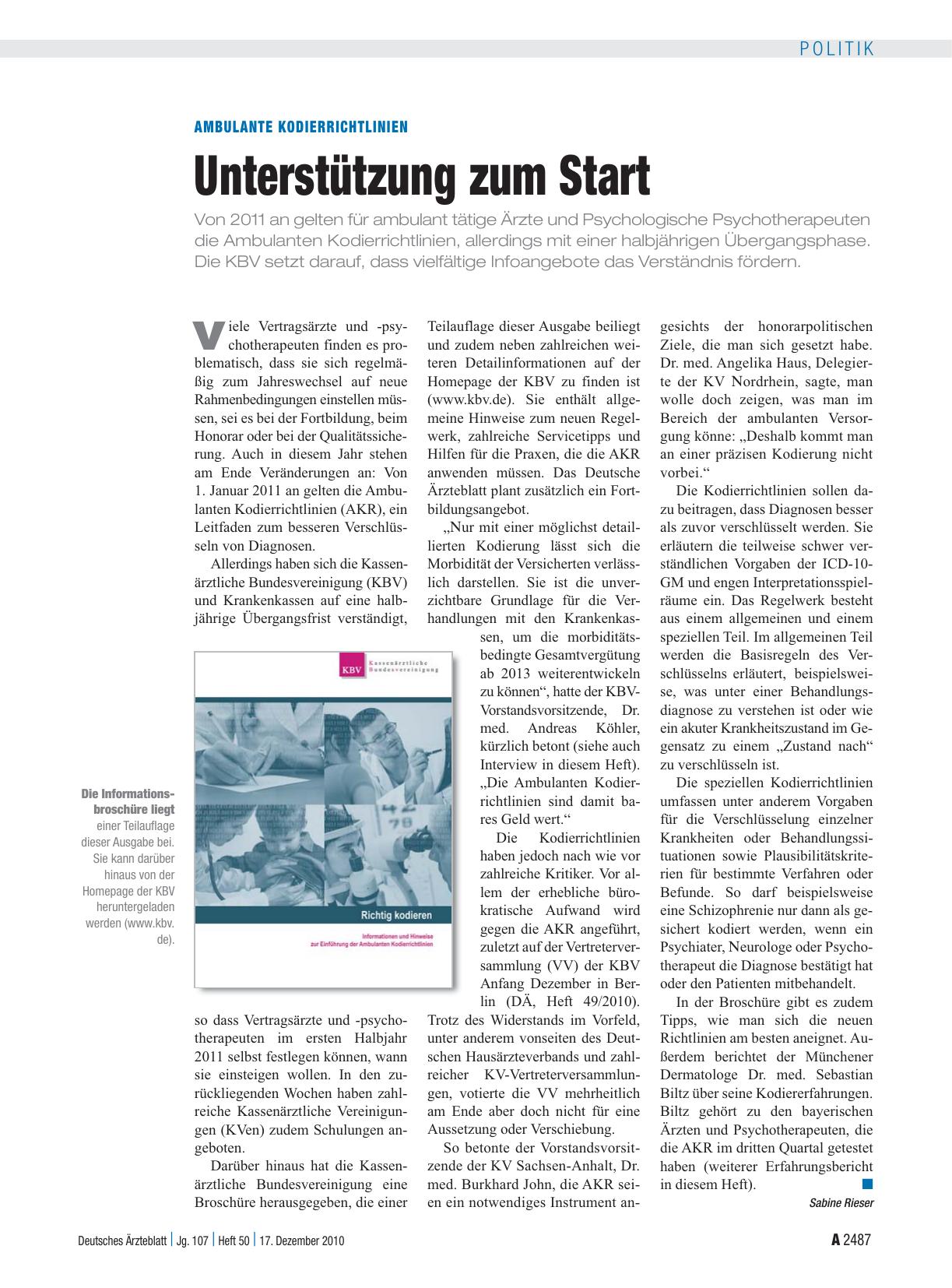 Vorschauseite 1: Ambulante Kodierrichtlinien: Unterstützung zum Start
