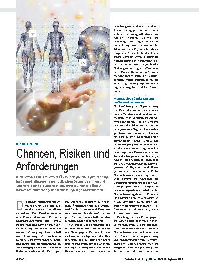 Vorschauseite 1: Digitalisierung: Chancen, Risiken und Anforderungen