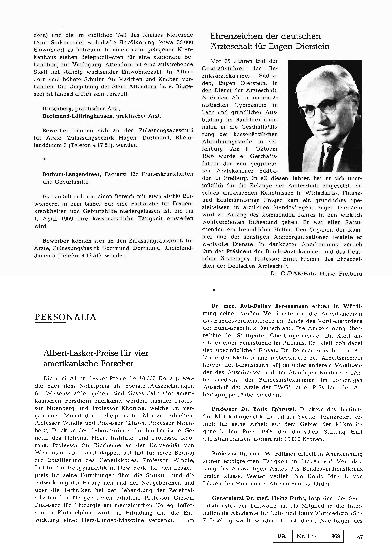 Vorschauseite 1: Ehrenzeichen der deutschen Ärzteschaft für Eugen Dierstein