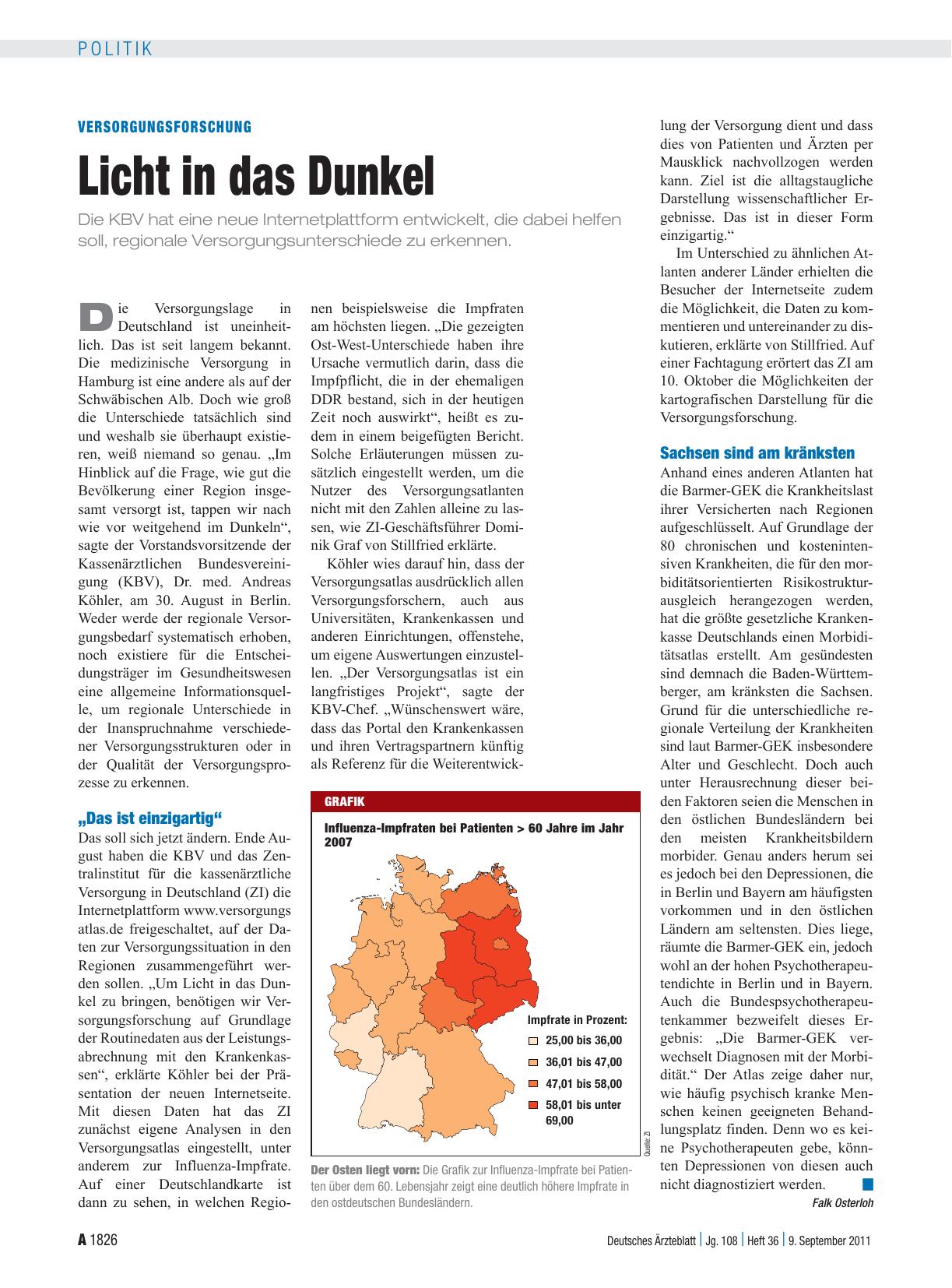 Vorschauseite 1: Versorgungsforschung: Licht in das Dunkel