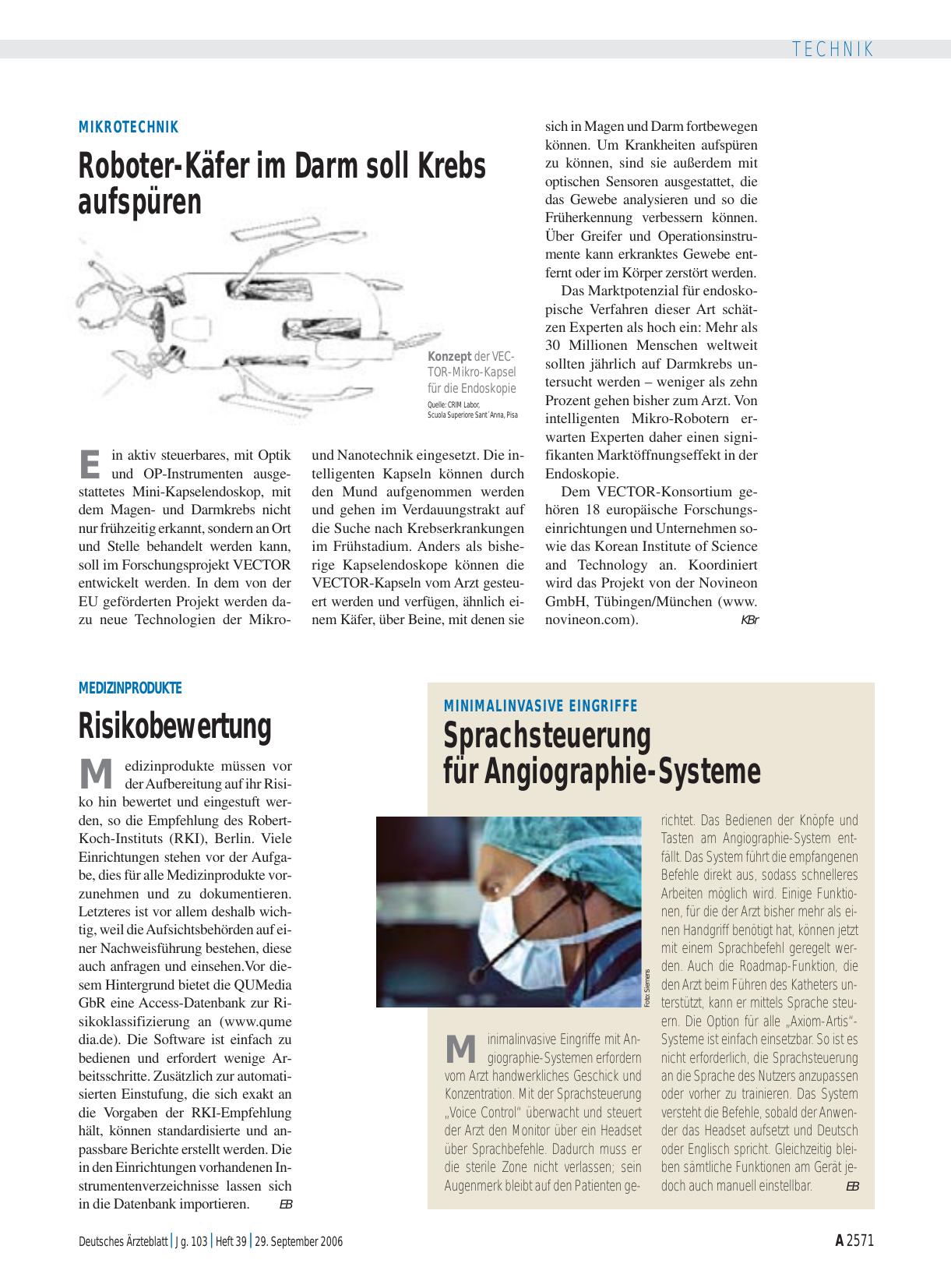Vorschauseite 1: Minimalinvasive Eingriffe: Sprachsteuerung für Angiographie-Systeme