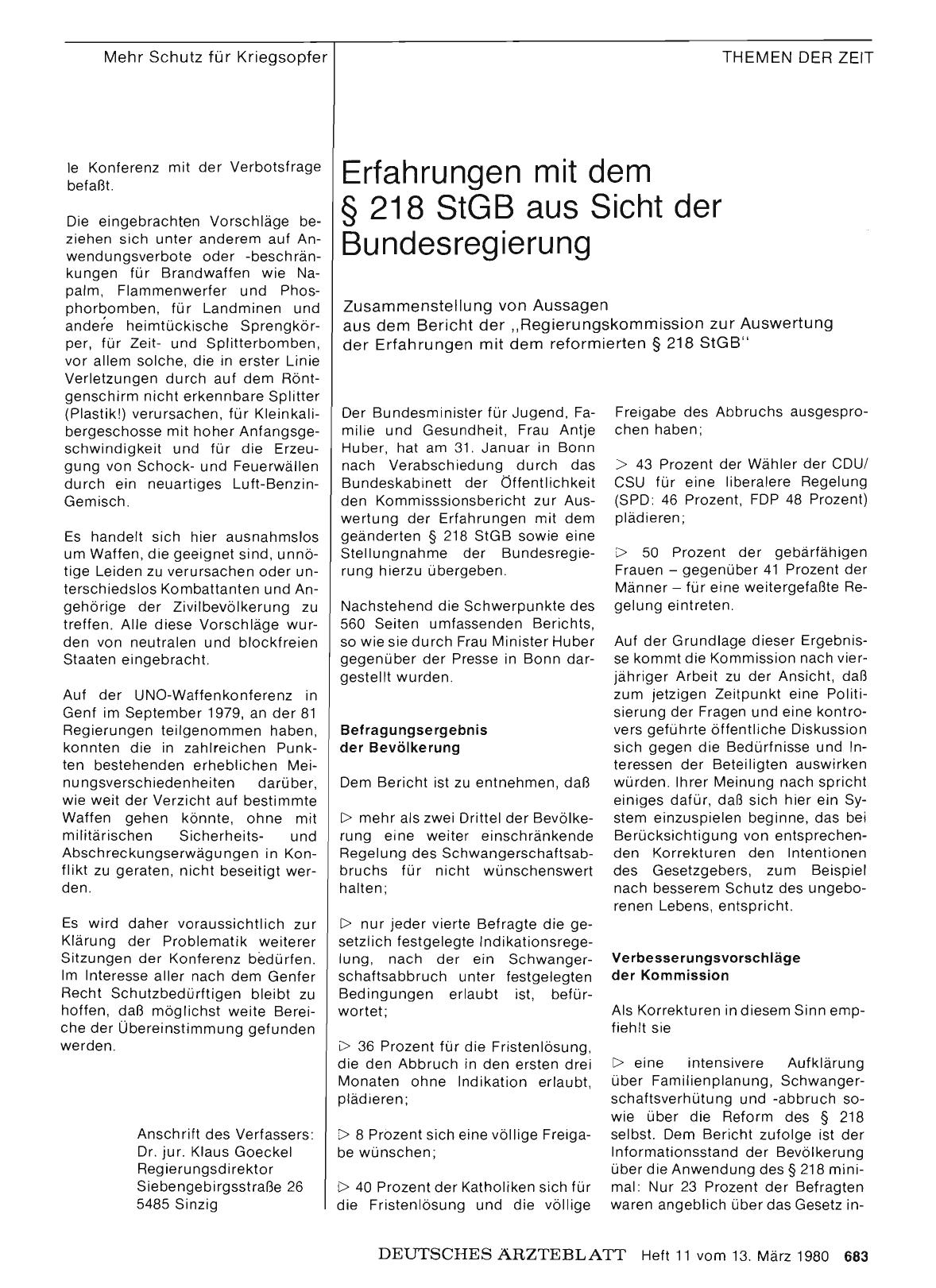 Vorschauseite 1: Erfahrungen mit dem § 218 StGB aus Sicht der Bundesregierung