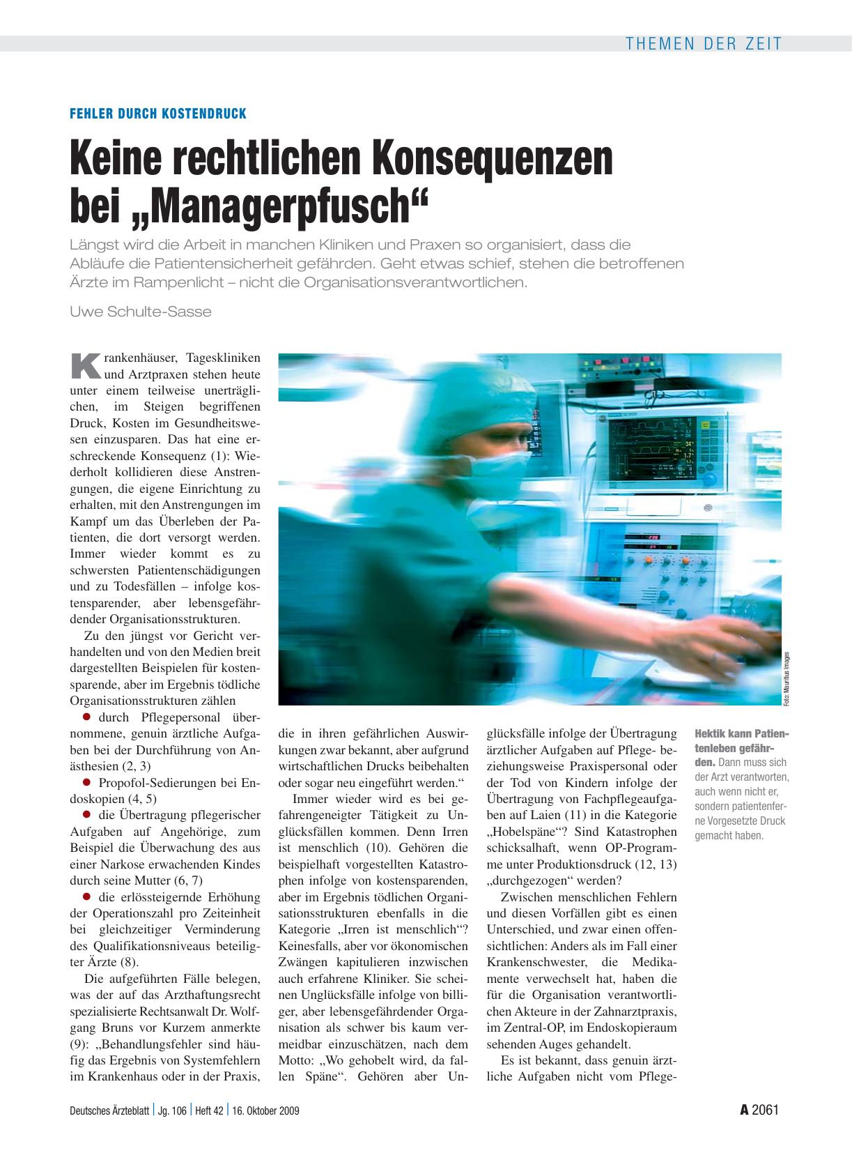 Vorschauseite 1: Fehler durch Kostendruck: Keine rechtlichen Konsequenzen bei „Managerpfusch“
