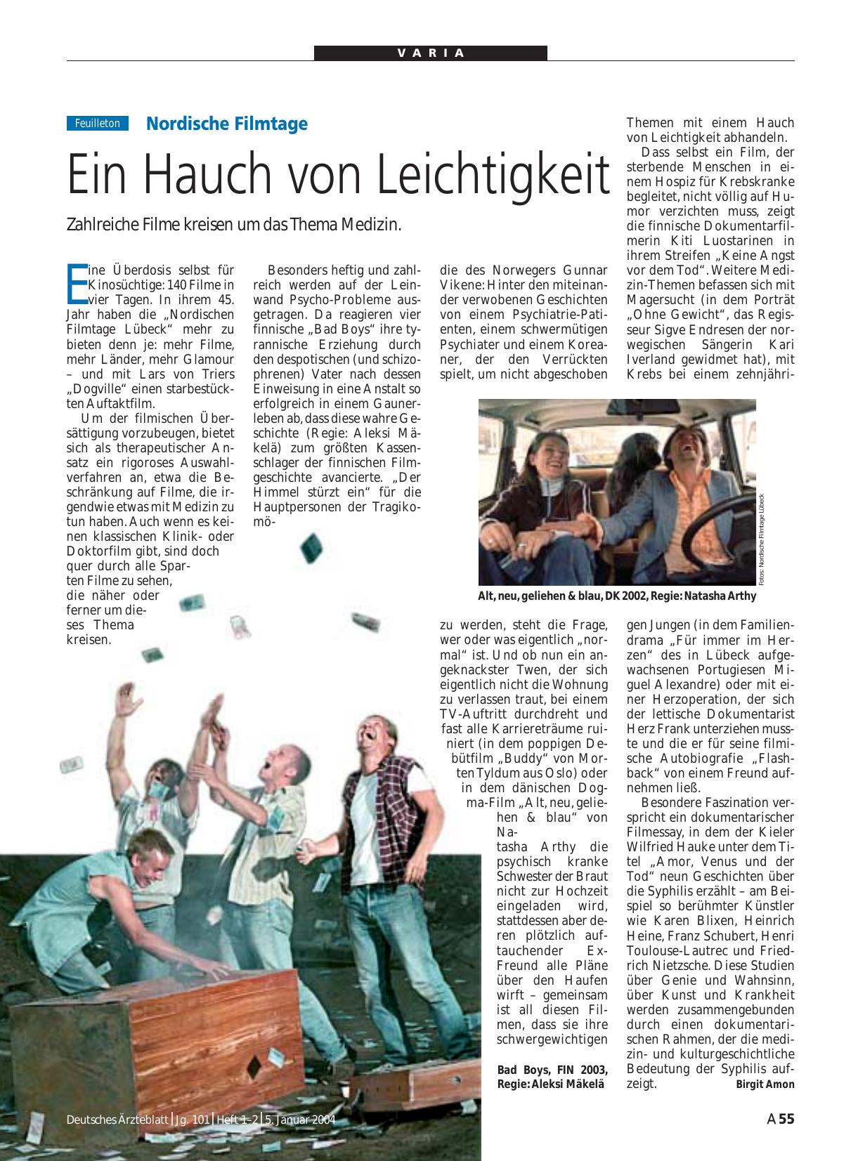 Vorschauseite 1: Nordische Filmtage: Ein Hauch von Leichtigkeit